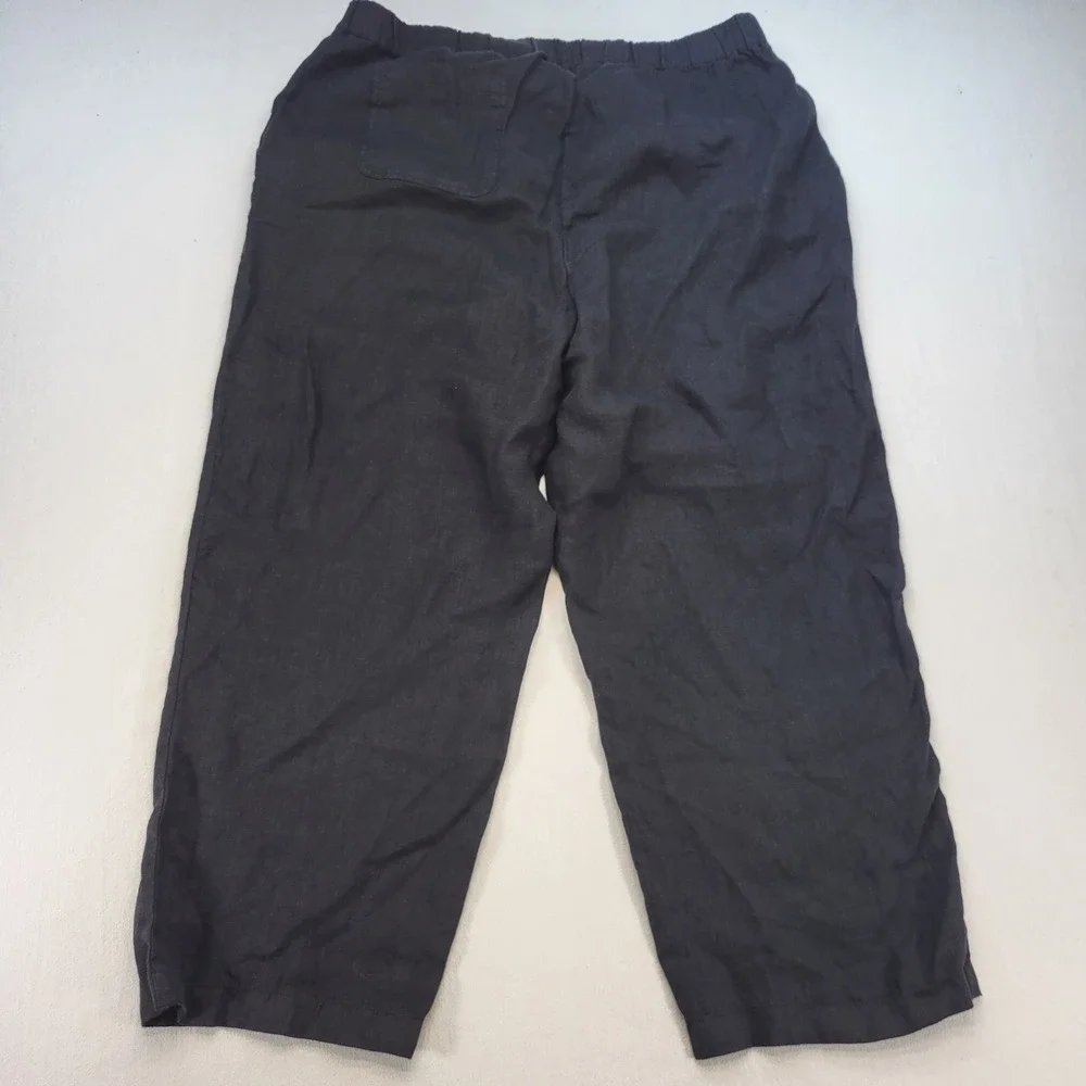 Quince Linen Pants Womens XL Black Relaxed Straight Leg 100% European Linen
